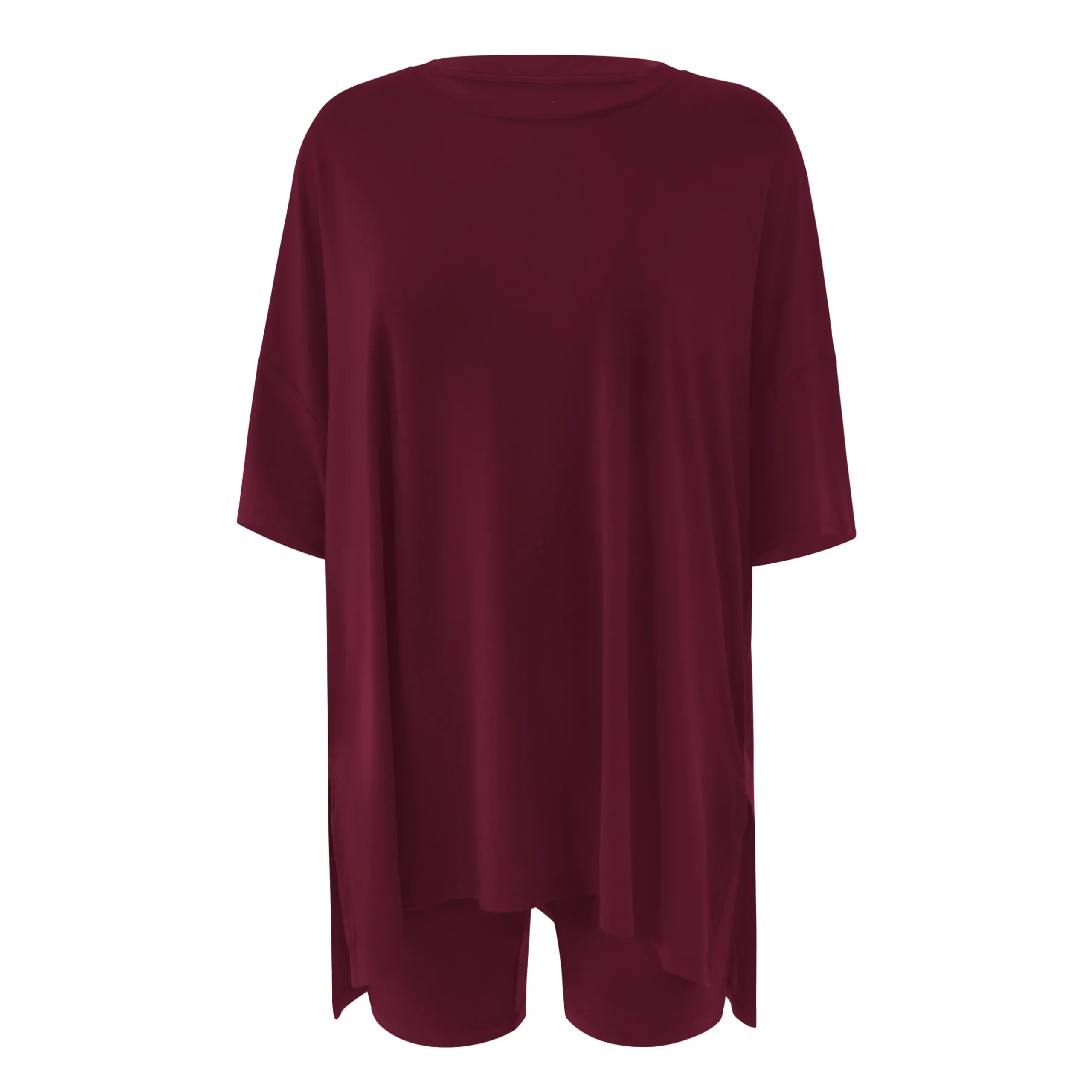 Women’s Biker Short Set in Burgundy