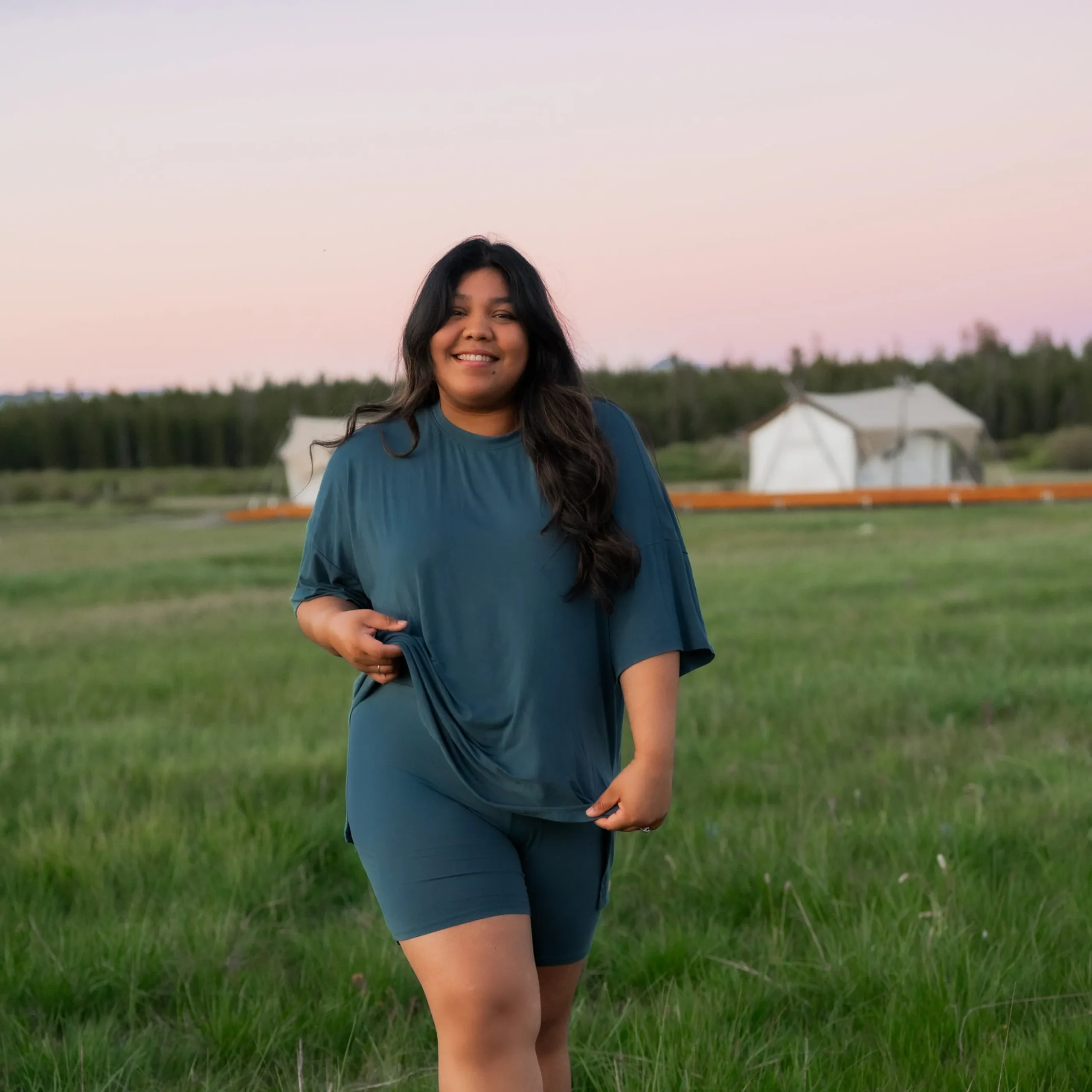 Women’s Biker Short Set in Atlantic