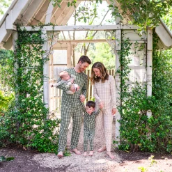Women's Jogger Pajama Set in Gingham Bisque