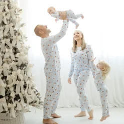 Women's Jogger Pajama Set in Vintage Santa