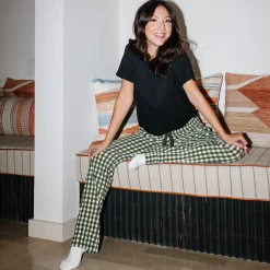 Women's Lounge Pants in Gingham Fir