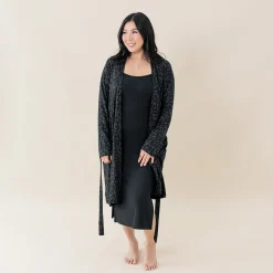 Women's Lounge Robe in Midnight Leopard