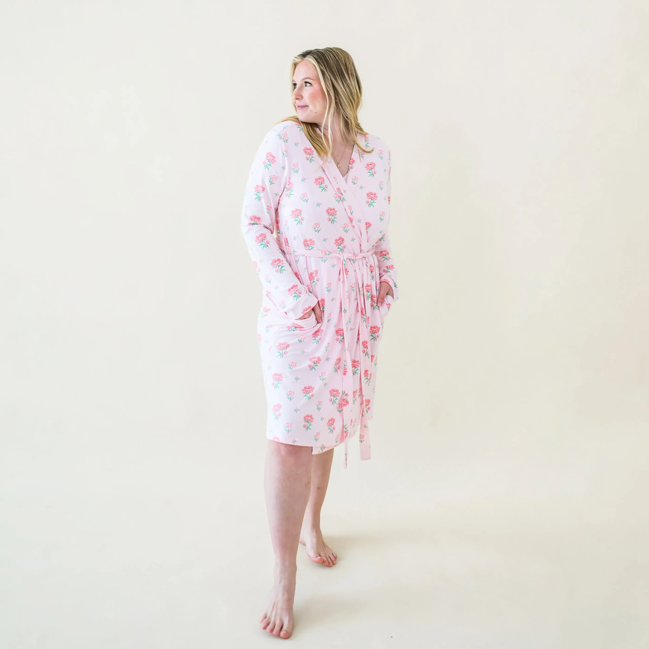 Women's Lounge Robe in Sakura Peony