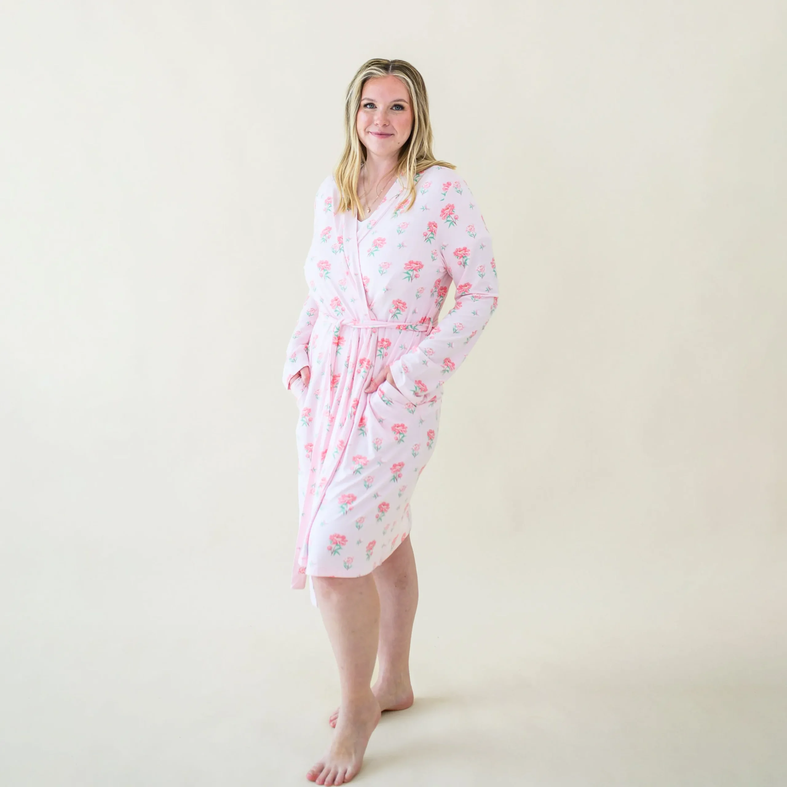 Women's Lounge Robe in Sakura Peony