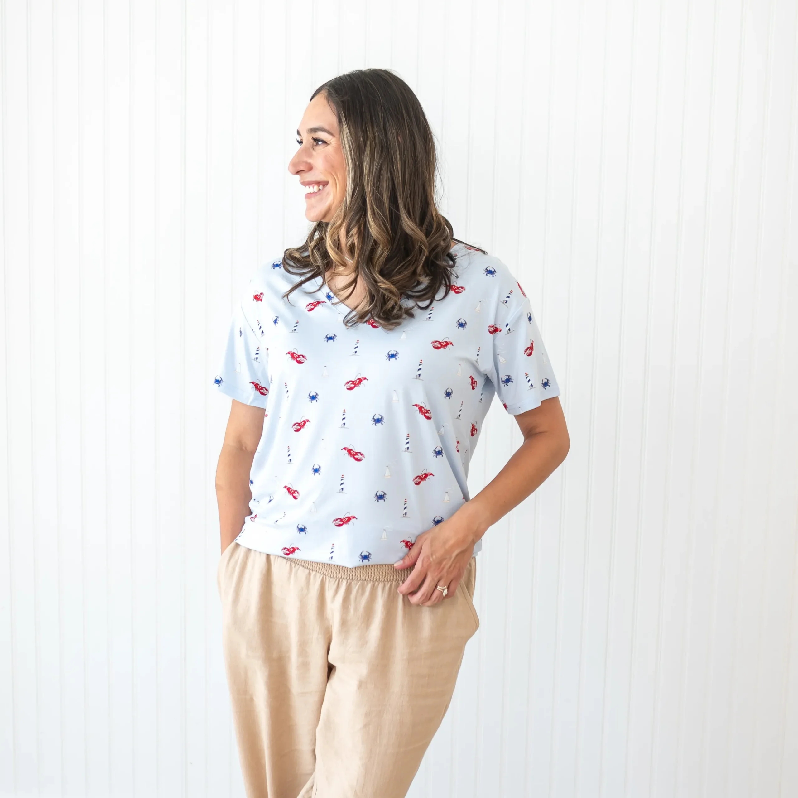 Women's Relaxed Fit V-Neck in Harbor
