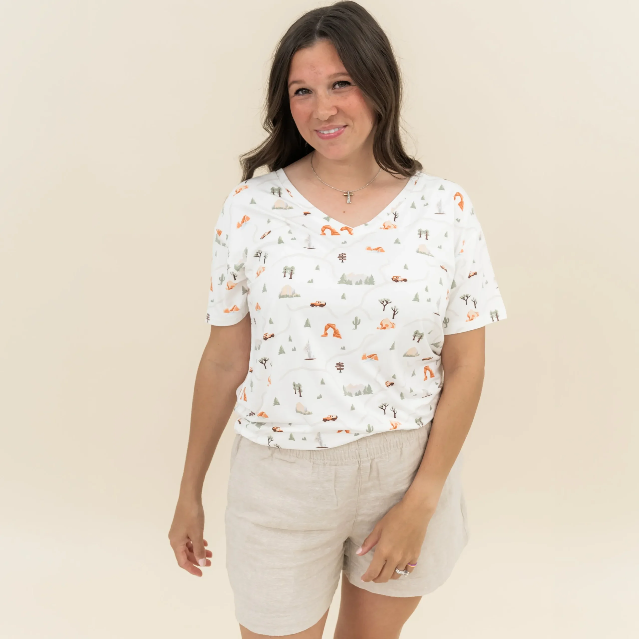 Women's Relaxed Fit V-Neck in Road Trip