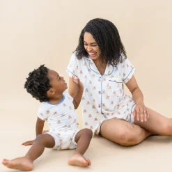 Women’s Short Sleeve Pajama Set in Teddy Bear