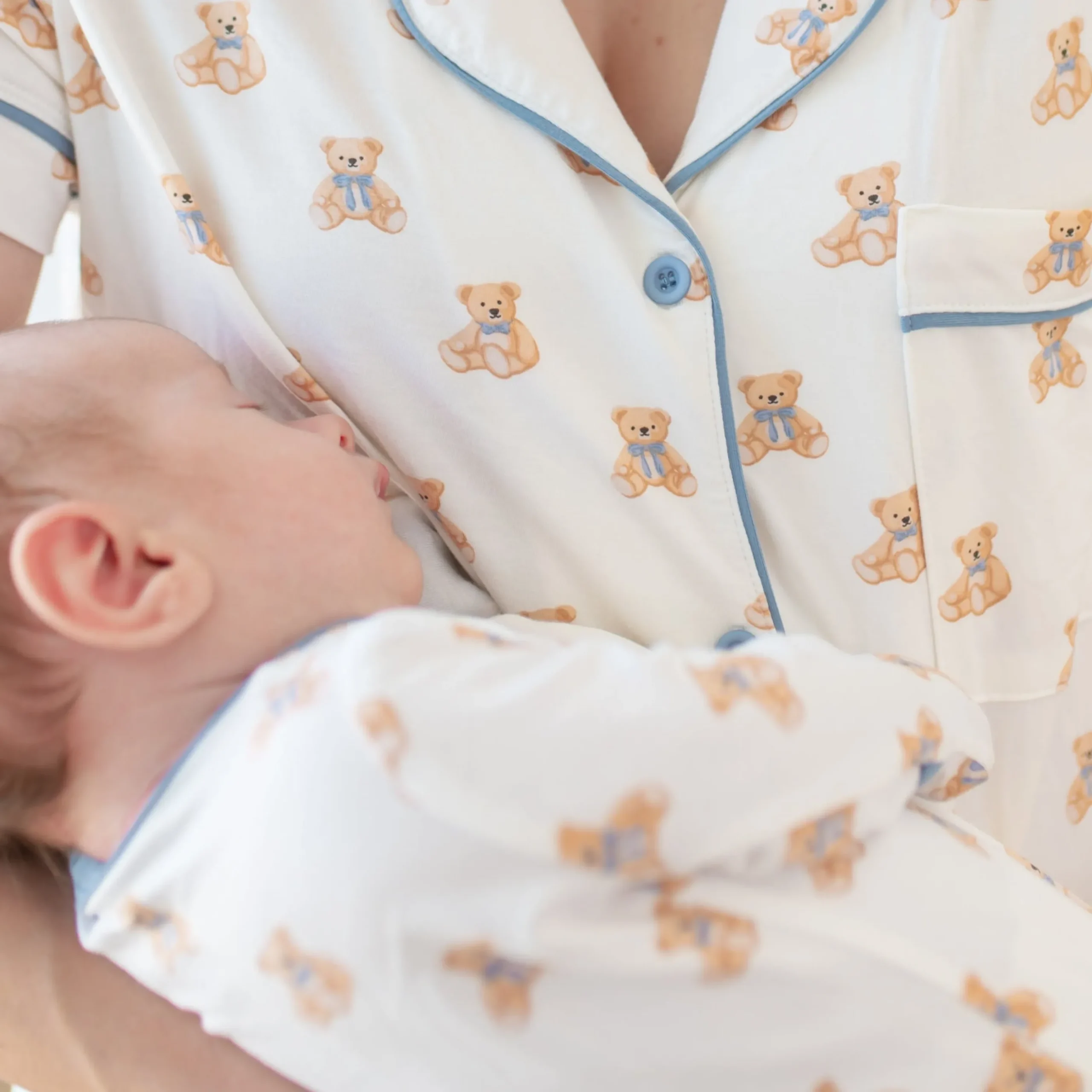 Women’s Short Sleeve Pajama Set in Teddy Bear