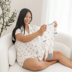 Women’s Short Sleeve Pajama Set in Teddy Bear