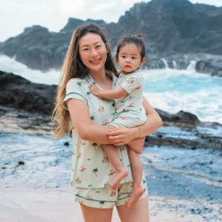 Women's Short Sleeve Pajama Set in Dew Surf