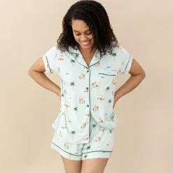 Women's Short Sleeve Pajama Set in Dew Surf