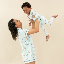 Women's Short Sleeve Pajama Set in Dew Surf