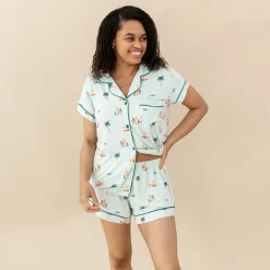 Women's Short Sleeve Pajama Set in Dew Surf