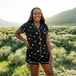 Women's Short Sleeve Pajama Set in Under the Stars