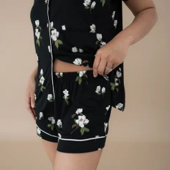 Women’s Short Sleeve Pajama Set in Big Midnight Magnolia
