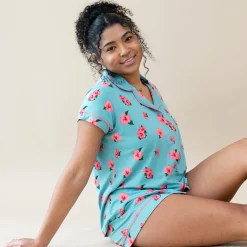 Women’s Short Sleeve Pajama Set in Hibiscus