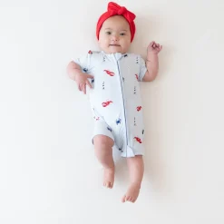 Zipper Shortall Romper in Harbor