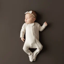 Zippered Footie in Bisque
