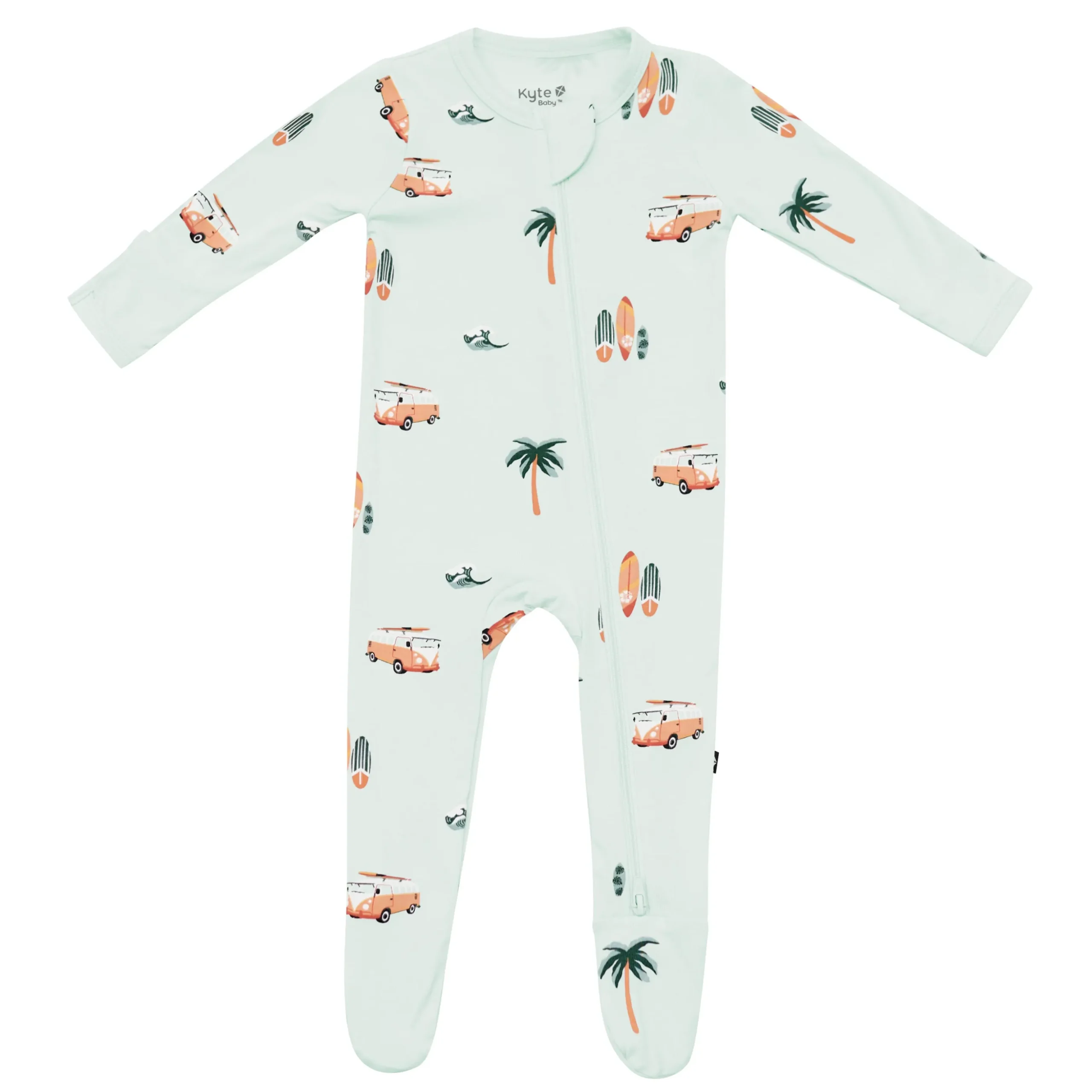 Zippered Footie in Dew Surf