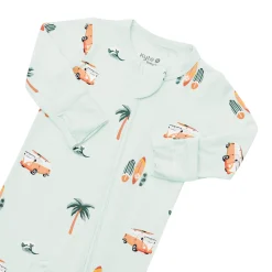 Zippered Footie in Dew Surf