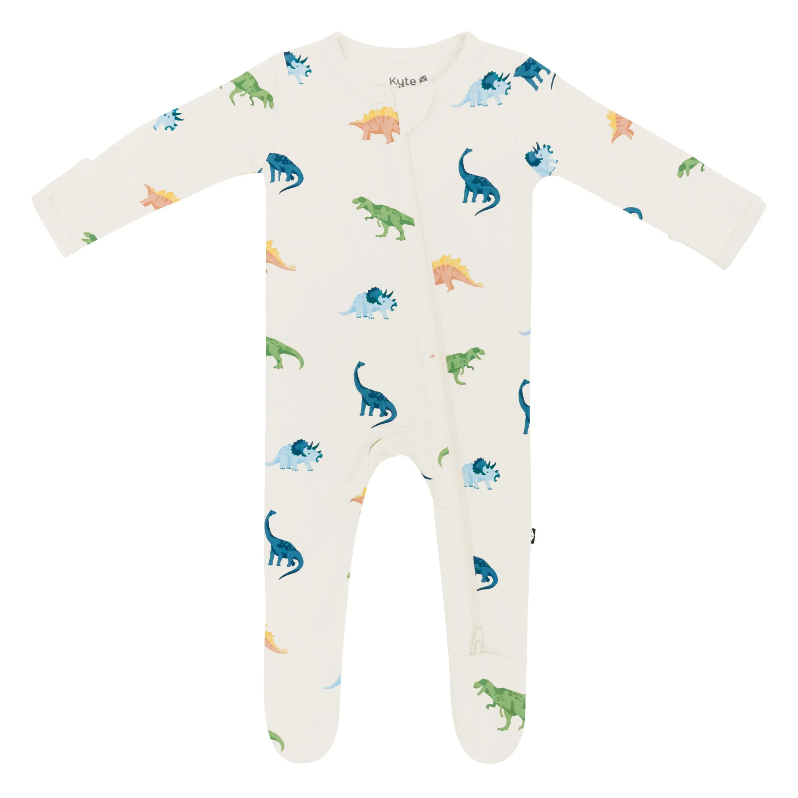 Zippered Footie in Ecru Roar