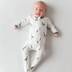 Zippered Footie in Giraffe