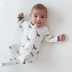 Zippered Footie in Giraffe