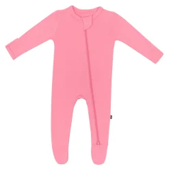 Zippered Footie in Guava