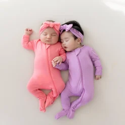 Zippered Footie in Guava