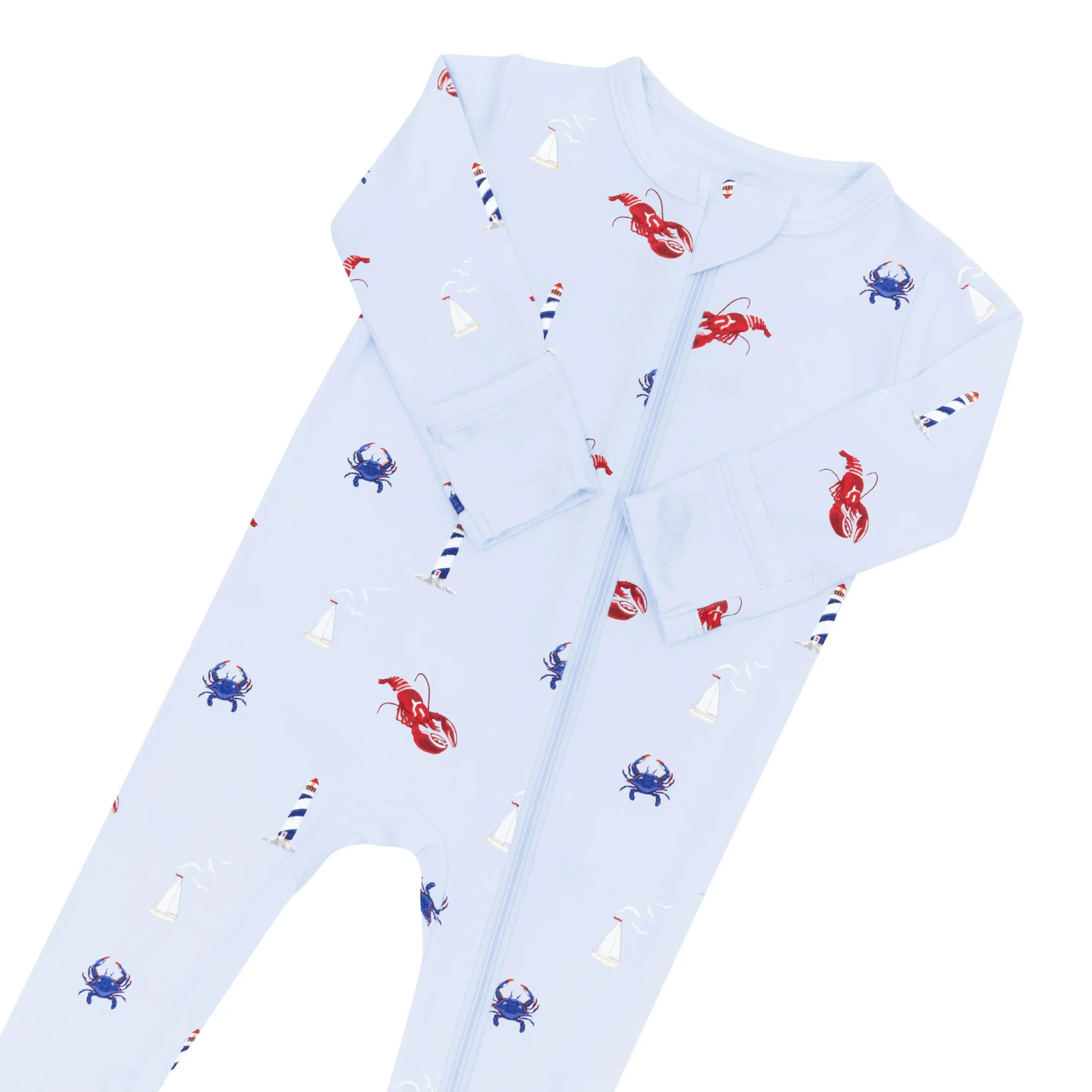 Zippered Footie in Harbor