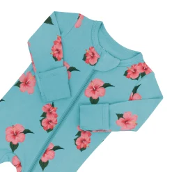 Zippered Footie in Hibiscus