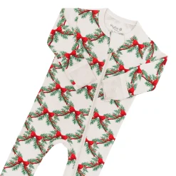 Zippered Footie in Holiday Bow