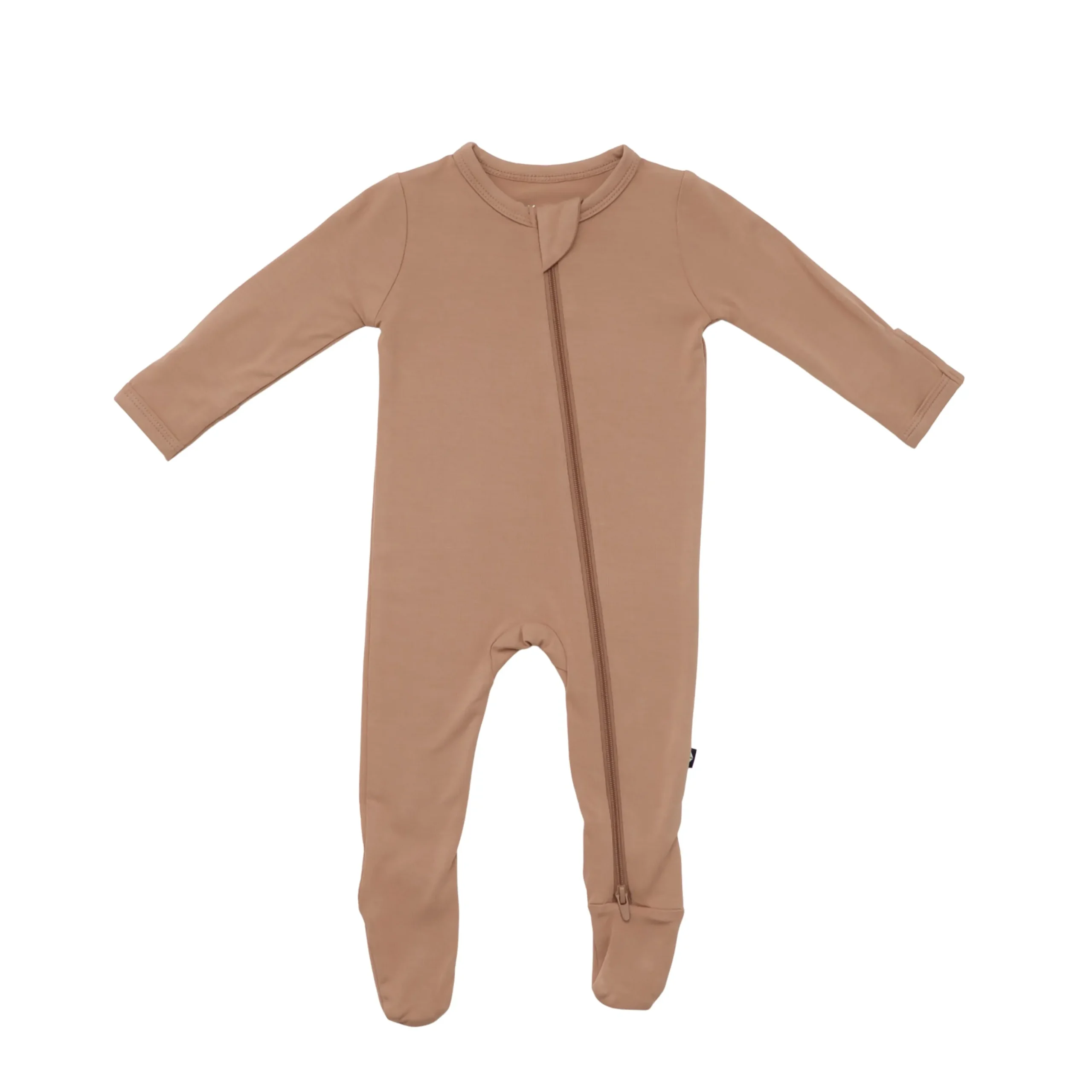 Zippered Footie in Latte