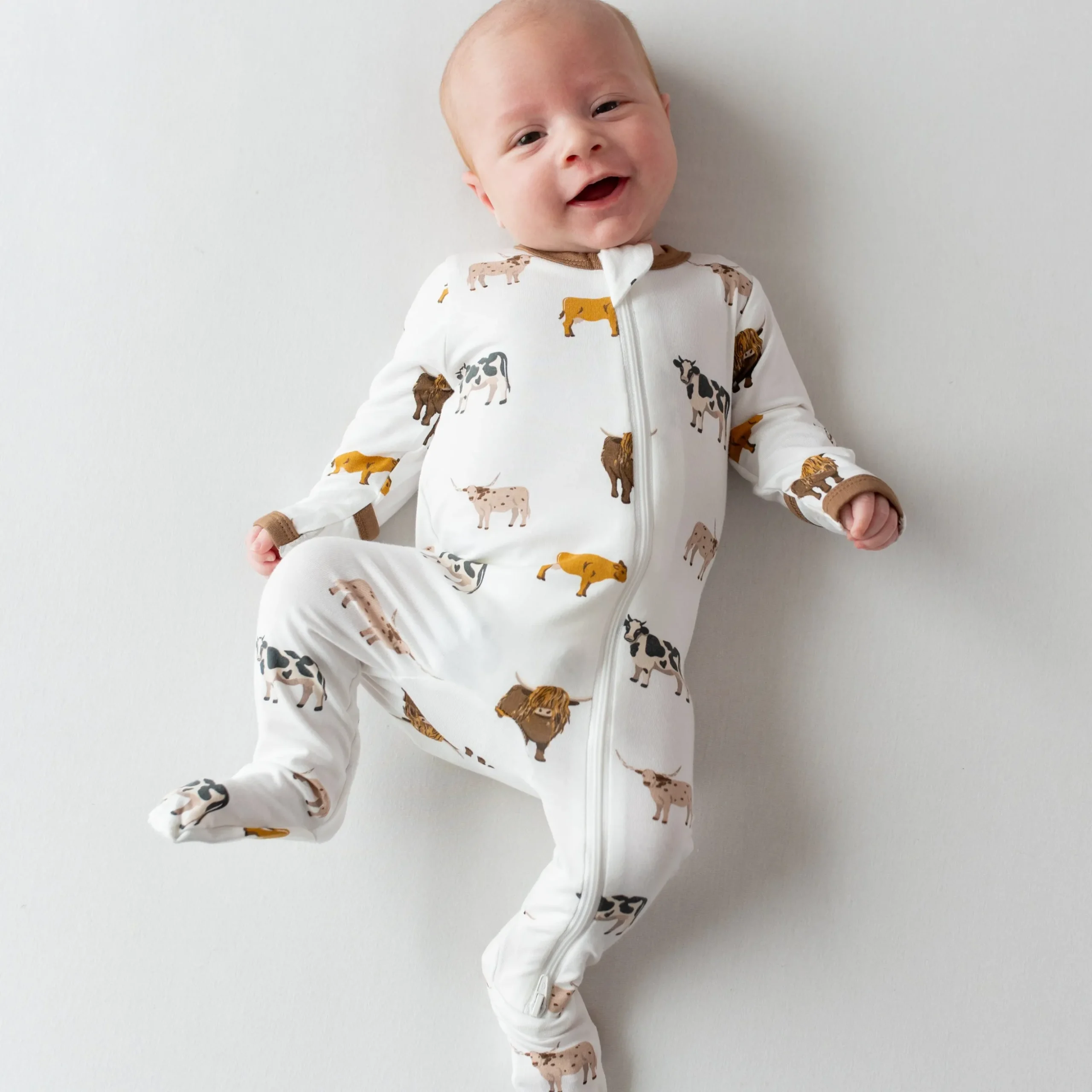 Zippered Footie in Moo