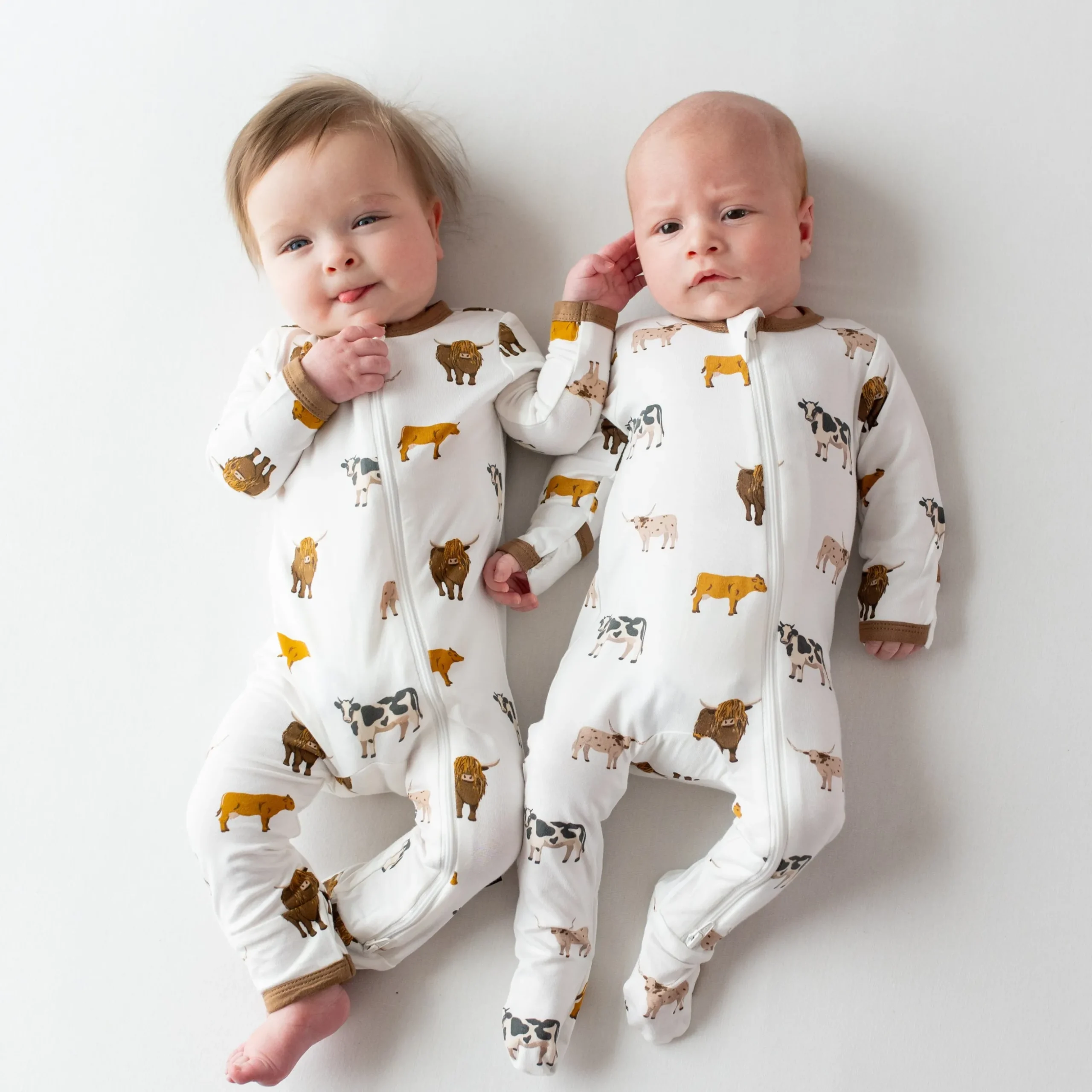 Zippered Footie in Moo