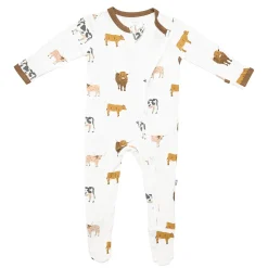 Zippered Footie in Moo