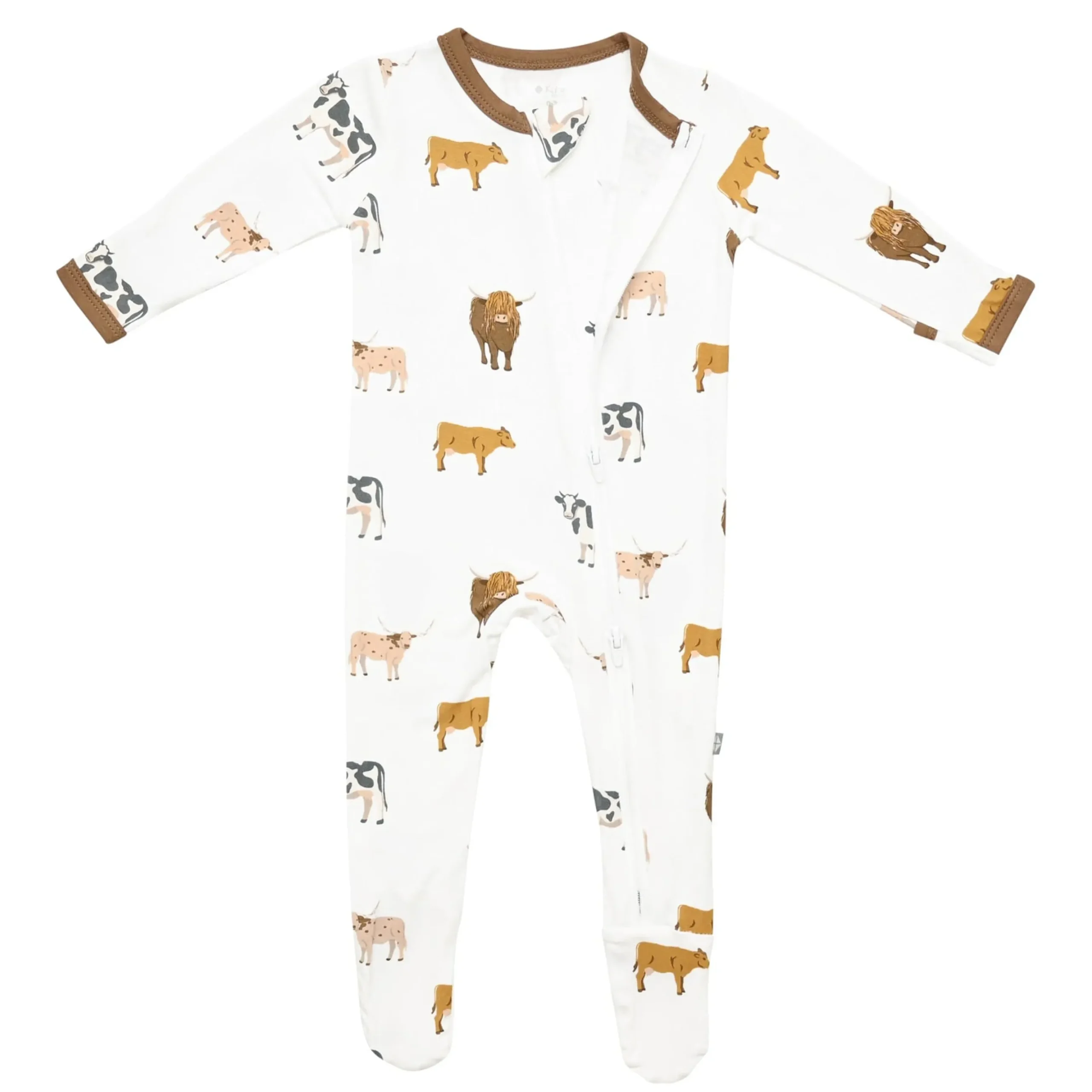 Zippered Footie in Moo
