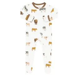 Zippered Footie in Moo