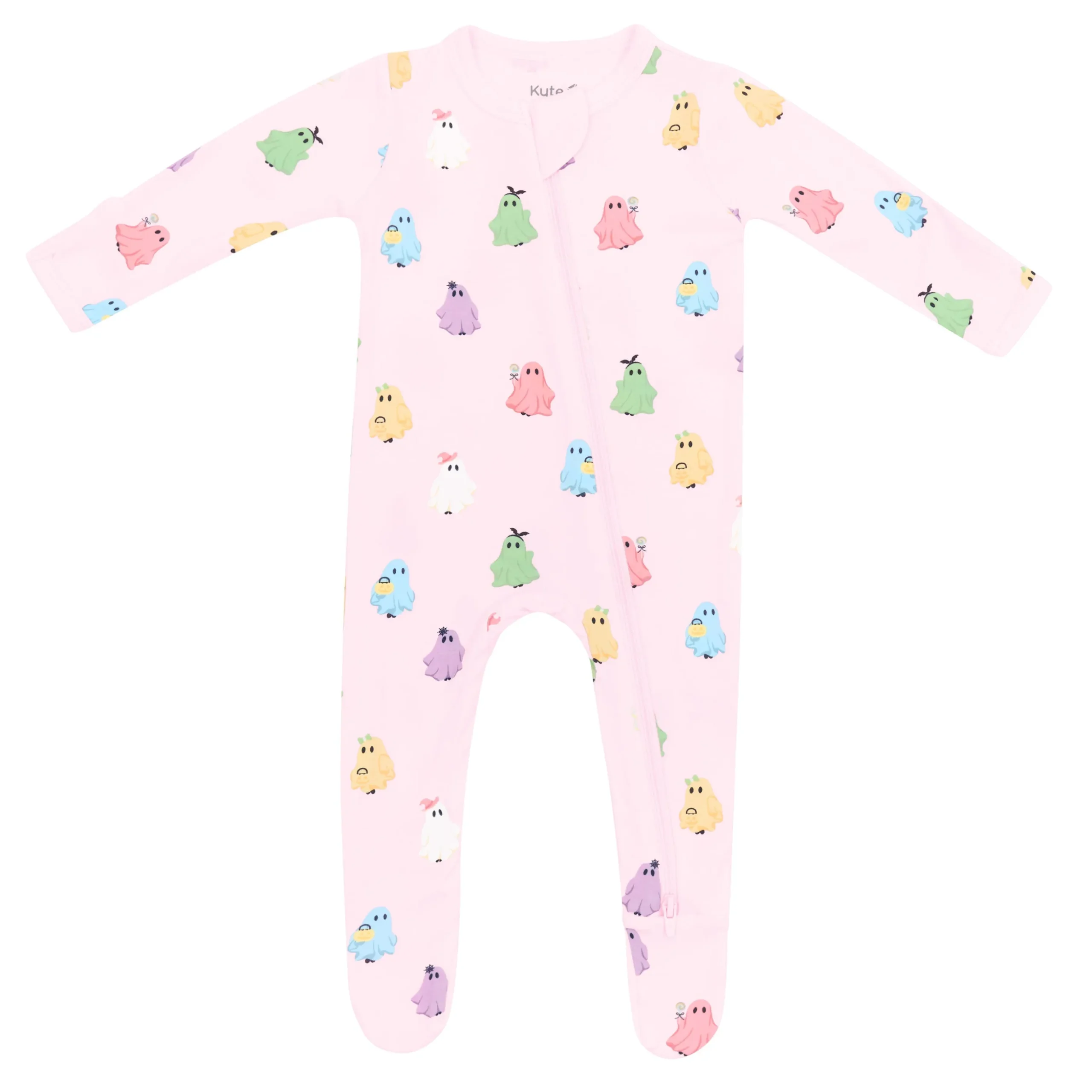Zippered Footie in Pastel Ghost