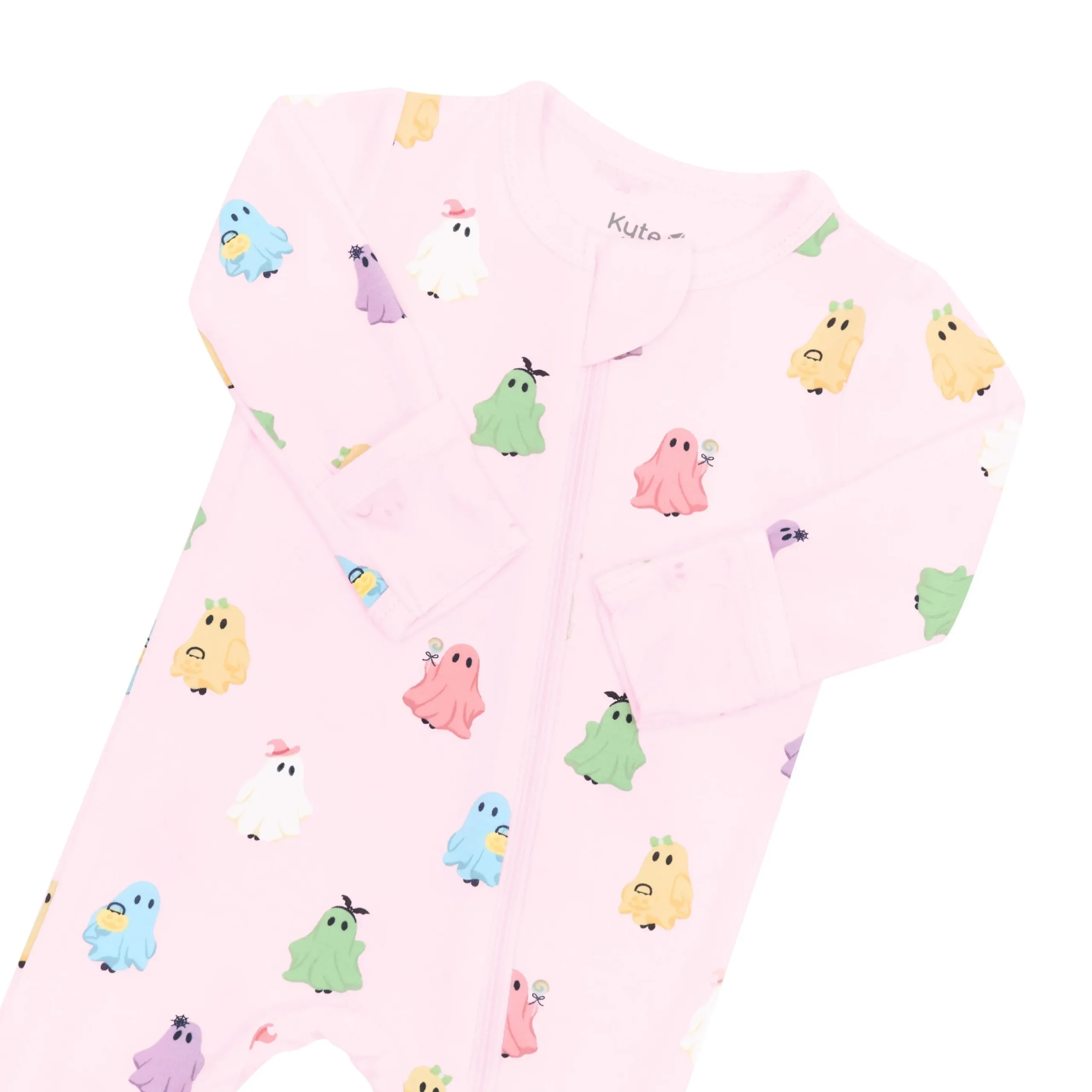 Zippered Footie in Pastel Ghost