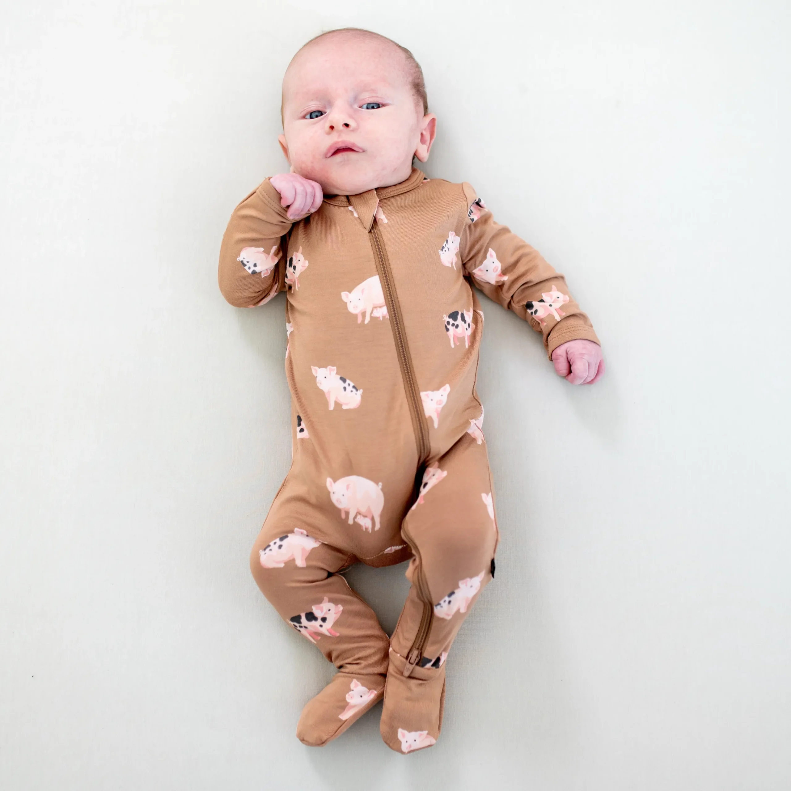 Zippered Footie in Pig