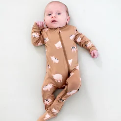 Zippered Footie in Pig