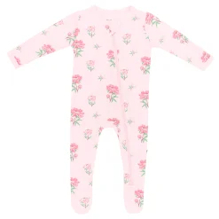 Zippered Footie in Sakura Peony