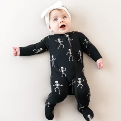 Zippered Footie in Skeleton