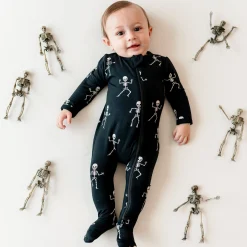 Zippered Footie in Skeleton