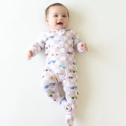 Zippered Footie in Sparkles and Speed