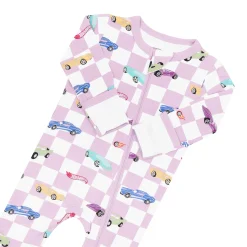 Zippered Footie in Sparkles and Speed