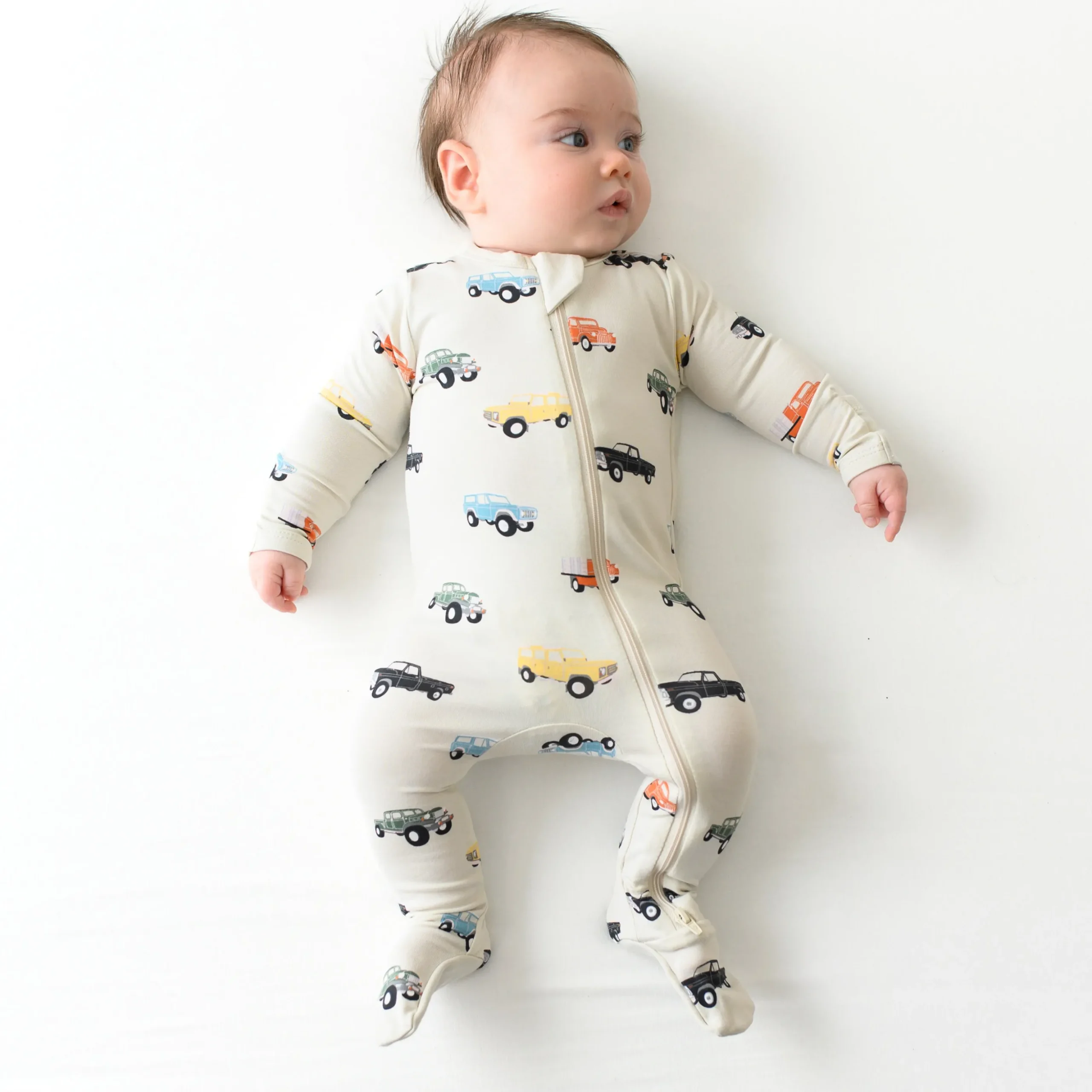 Zippered Footie in Vintage Truck
