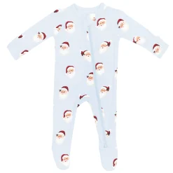 Zippered Footie in Vintage Santa