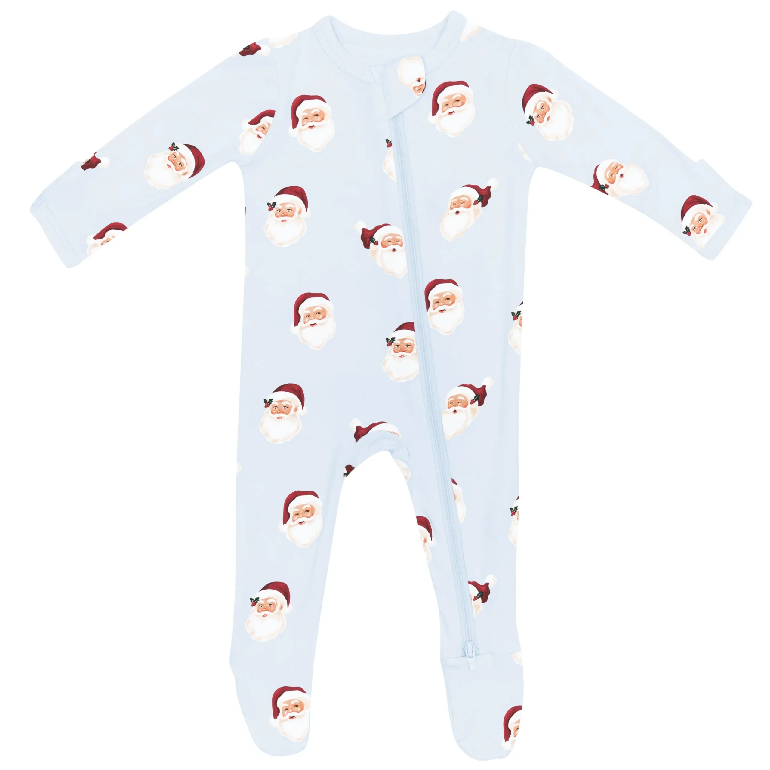 Zippered Footie in Vintage Santa